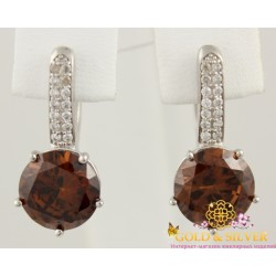 Серебряные серьги стефани круг с узором 2606/9р
